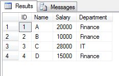 Select data from table